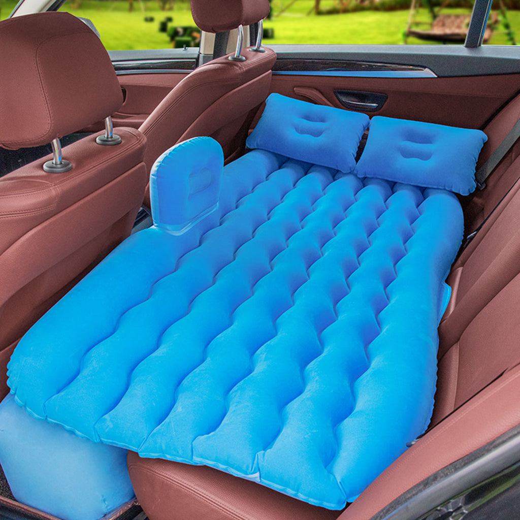 Soga Blue Ripple Inflatable Car Mattress Portable Camping Air Bed Trav