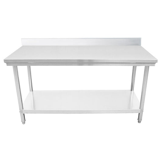 SOGA Commercial Catering Kitchen Stainless Steel Prep Work Bench Table with Back-splash 80*70*85cm