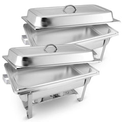 SOGA 2X 9L Stainless Steel Chafing Food Warmer Catering Dish Full Size