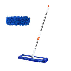 SOGA 80x12 Microfiber Flat Mop Floor Cleaning Pads Rotating Dust Remover Blue