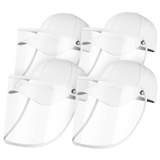 4X Outdoor Protection Hat Anti-Fog Pollution Dust Saliva Protective Cap Full Face HD Shield Cover Adult White