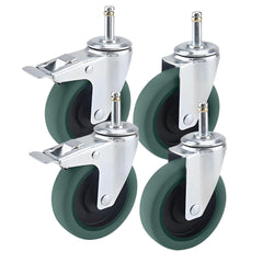 SOGA 4" Heavy Duty Polyurethane Swivel Castor Wheels with 2 Lock Brakes Casters