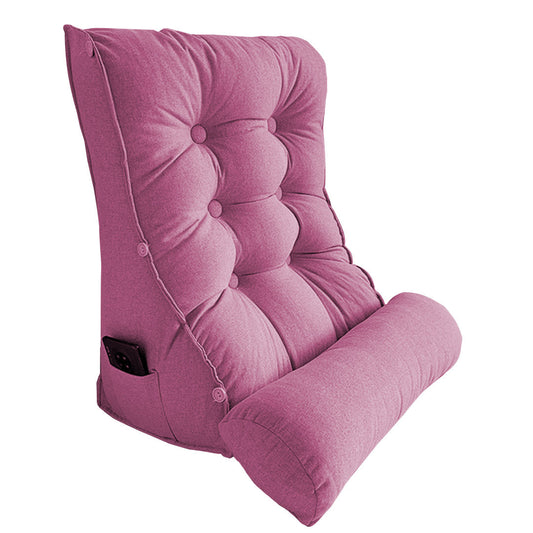 SOGA 60cm Magenta Triangular Wedge Lumbar Pillow Headboard Backrest Sofa Bed Cushion Home Decor