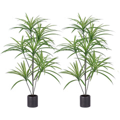 SOGA 2X 120cm Artificial Natural Green Dracaena Dragon Tree Fake Tropical Indoor Plant Home Office Decor