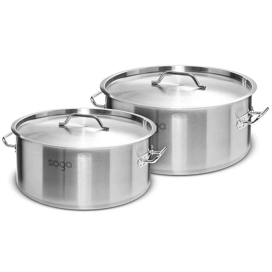 SOGA Stock Pot 9L 17L Top Grade Thick Stainless Steel Stockpot 18/10