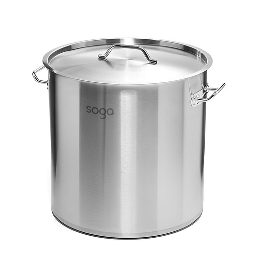 SOGA Stock Pot 25LT Top Grade Thick Stainless Steel Stockpot 32CM 18/10