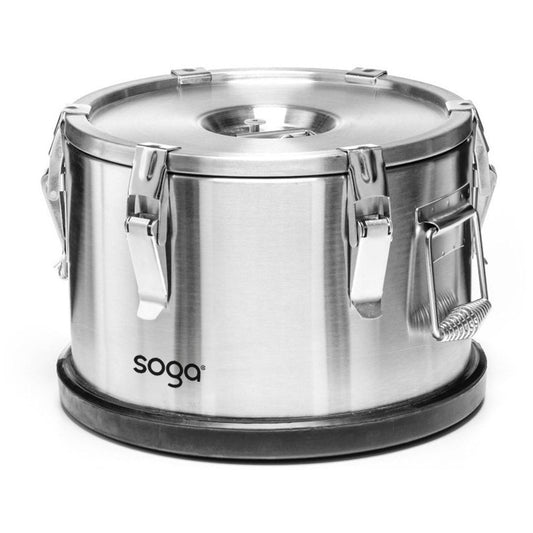 SOGA 15L 304 Stainless Steel Insulated Food Carrier Warmer Container with Anti Slip Rubber Bottom