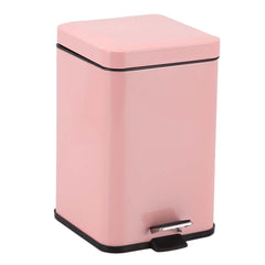 SOGA Foot Pedal Stainless Steel Rubbish Recycling Garbage Waste Trash Bin Square 12L Pink