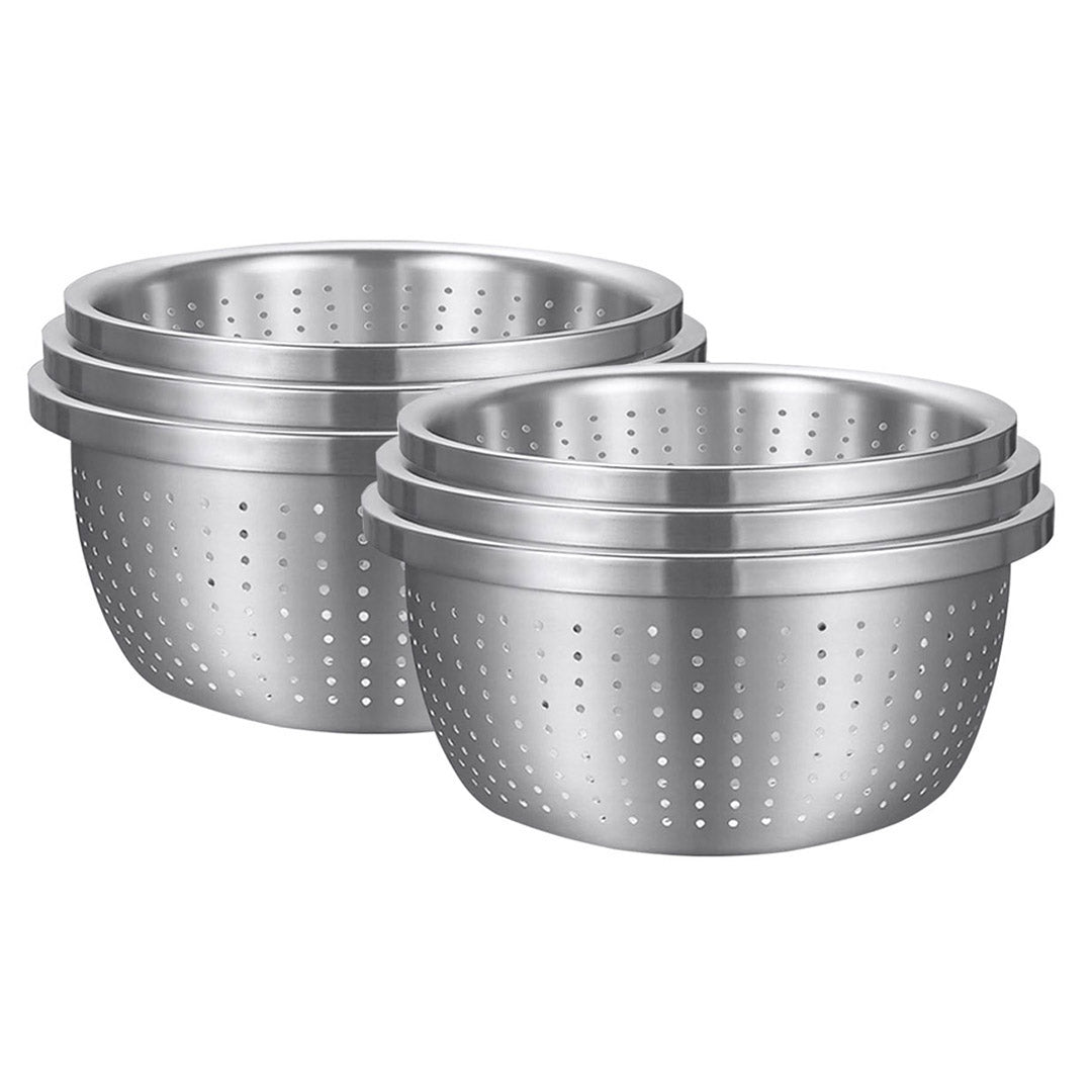 SOGA 2X Stainless Steel Nesting Basin Colander Perforated Kitchen Sink Strainer Set of 3