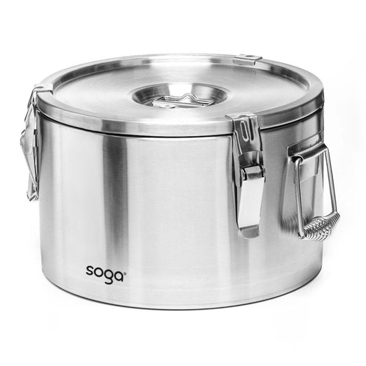 SOGA 15L 304 Stainless Steel Insulated Food Carrier Warmer Container