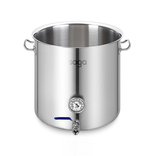 SOGA Stainless Steel 33L No Lid Brewery Pot With Beer Valve 35*35cm