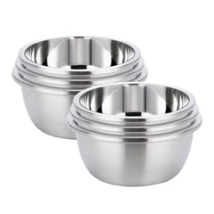 SOGA 2X 3Pcs Deepen Matte Stainless Steel Stackable Baking Washing Mixing Bowls Set Food Storage Basin