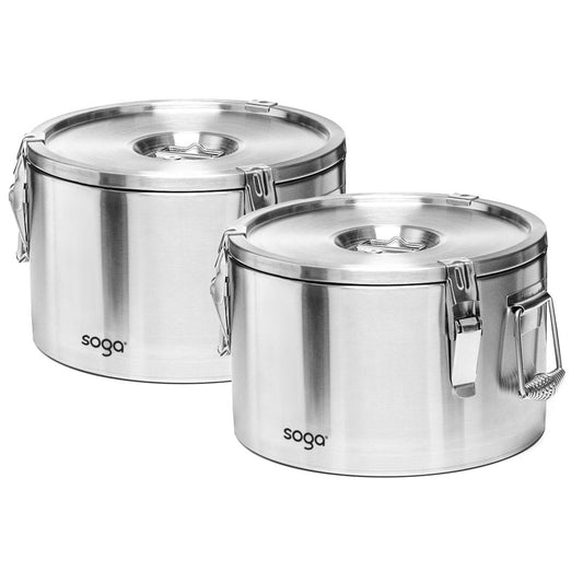 SOGA 2X 15L 304 Stainless Steel Insulated Food Carrier Warmer Container