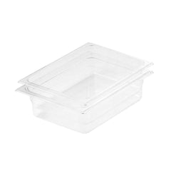 SOGA 100mm Clear Gastronorm GN Pan 1/2 Food Tray Storage Bundle of 2