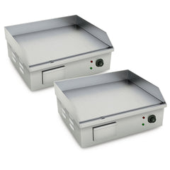 SOGA 2X Electric Stainless Steel Flat Griddle Grill BBQ Hot Plate 2200W