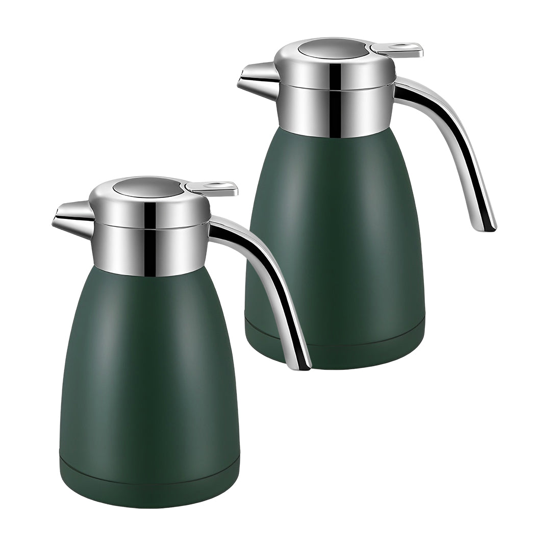 SOGA 2X 1.8L Stainless Steel Water Bottle Insulated Vacuum Flask Coffee Jug Thermal Green