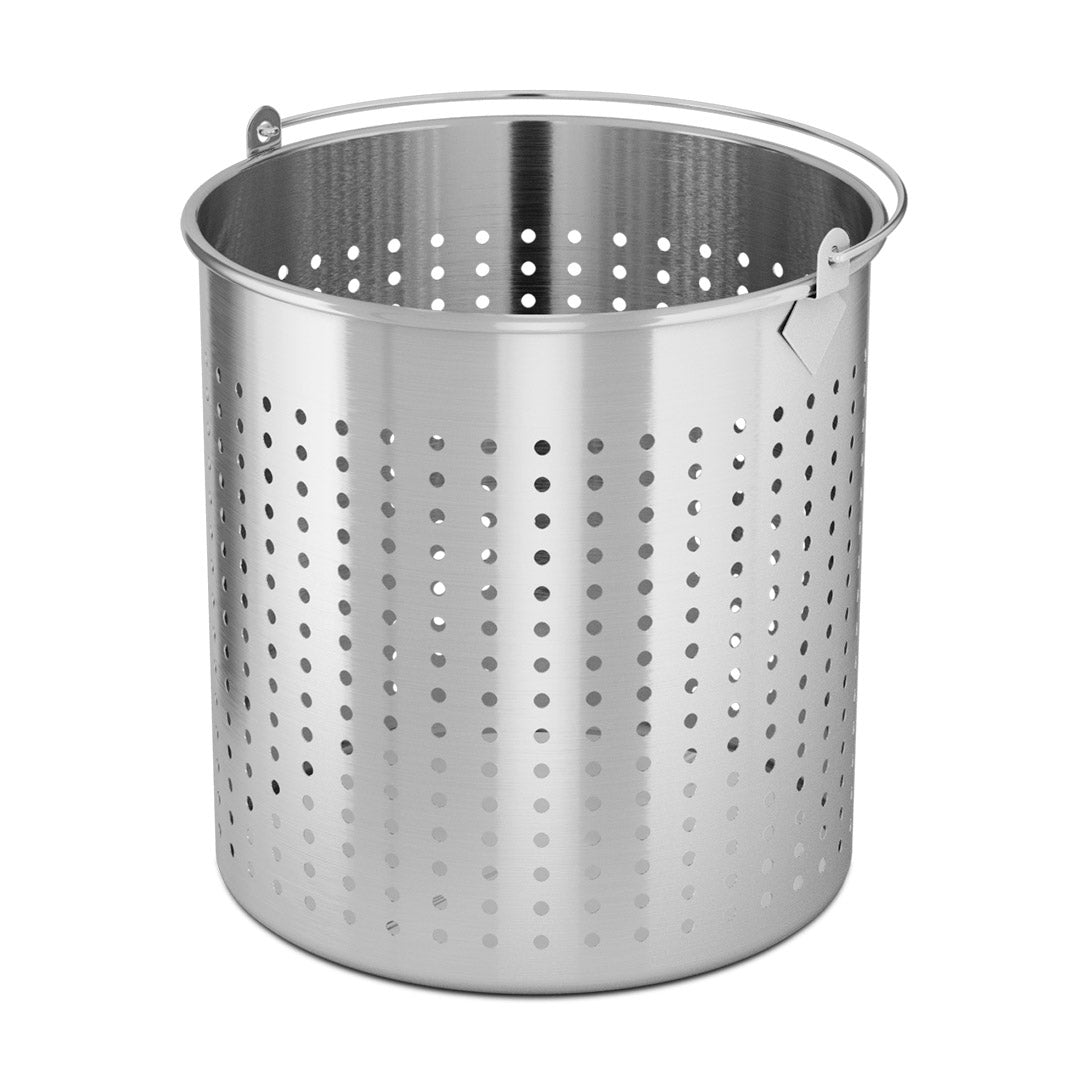 SOGA 98L 18/10 Stainless Steel Perforated Stockpot Basket Pasta Strainer with Handle