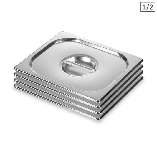 SOGA 4X Gastronorm GN Pan Lid Full Size 1/2 Stainless Steel Tray Top Cover