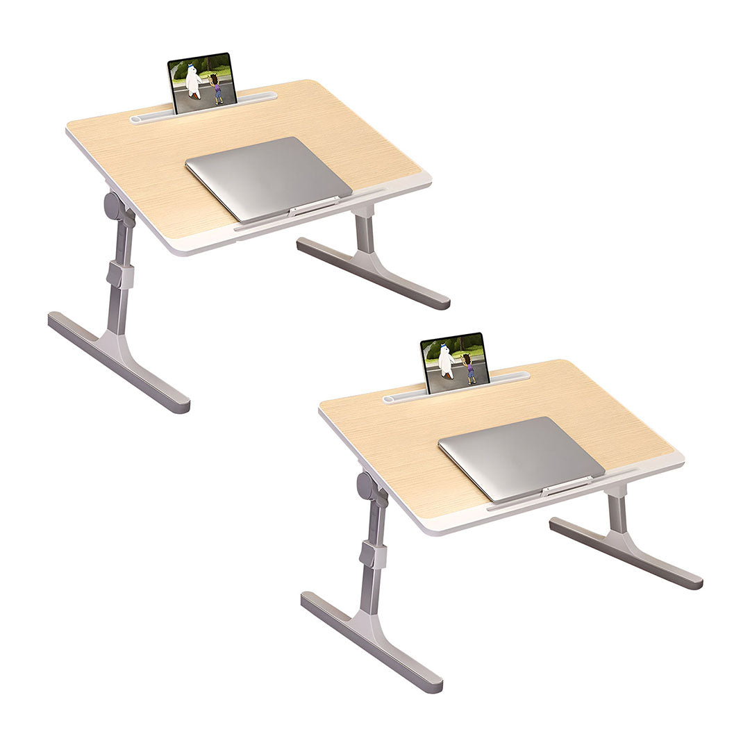 SOGA 2X 60X40cm Wood Small Laptop Bed Portable Foldable Study Table Adjustable