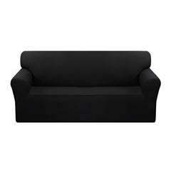 SOGA 4-Seater Black Sofa Cover Couch Protector High Stretch Lounge Slipcover Home Decor