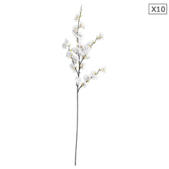 SOGA 10x Artificial Silk Flower Fake Cherry Blossom Bouquet Table Decor White