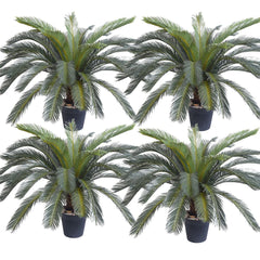 SOGA 4X 125cm Artificial Indoor Cycas Revoluta Cycad Sago Palm Fake Decoration Tree Pot Plant