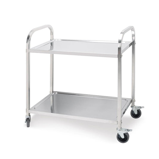 SOGA 2 Tier Stainless Steel Kitchen Dinning Food Cart Trolley Utility SIZE 75x40x83.5cm Small