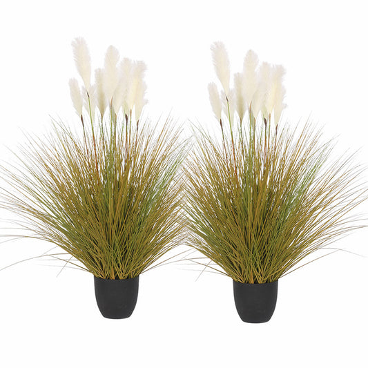 SOGA 2X 137cm Artificial Indoor Potted Reed Bulrush Grass Tree Fake Plant Simulation Decorative