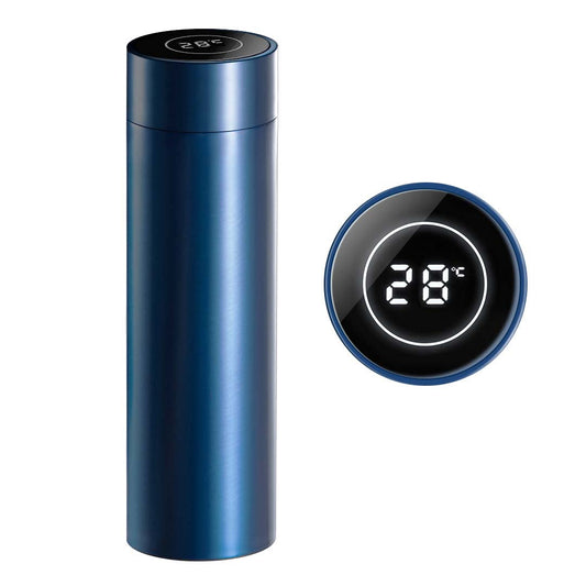 SOGA 500ML Stainless Steel Smart LCD Thermometer Display Bottle Vacuum Flask Thermos Blue