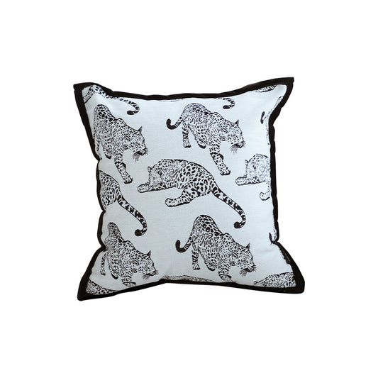 SOGA 45cm Throw Pillow White & Black Leopard Light Luxury Decorative Cushion for Living Room