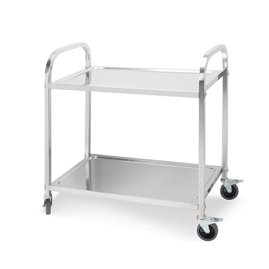 SOGA 2 Tier Stainless Steel Kitchen Dining Food Cart Trolley Utility Size 95x50x95cm Large