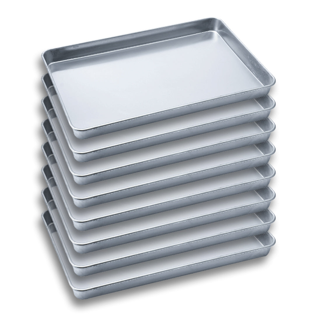 SOGA 8X Aluminium Oven Baking Pan Cooking Tray for Bakers Gastronorm 60*40*5cm