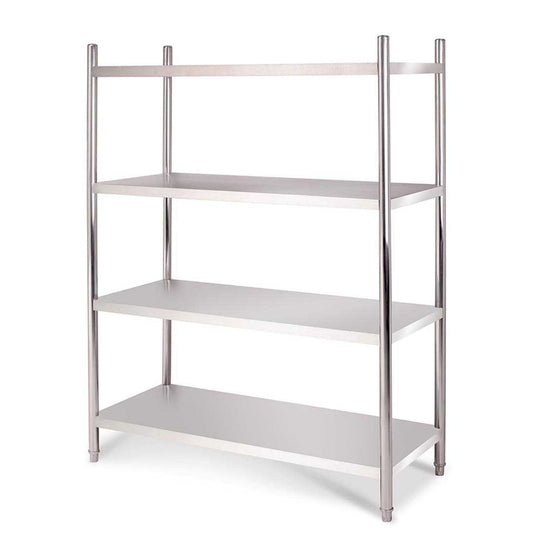 SOGA Stainless Steel 4 Tier Kitchen Shelving Unit Display Shelf Home Office 150CM