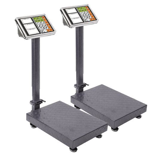 SOGA 2X 150kg Electronic Digital Platform Scale Computing Shop Postal Weight Black