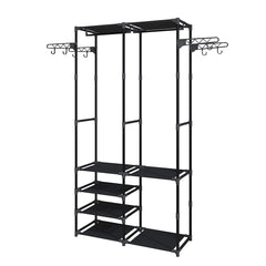 SOGA 90x35cm Hanging Clothes Rack Storage w/ 4 Layer Organizer and Side Hooks