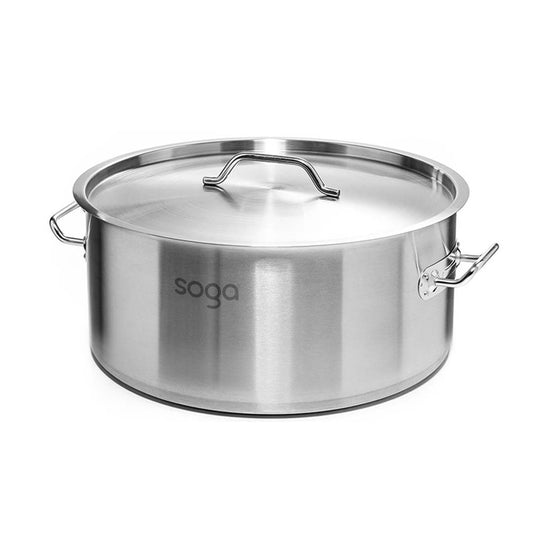 SOGA Stock Pot 58Lt Top Grade Thick Stainless Steel Stockpot 18/10