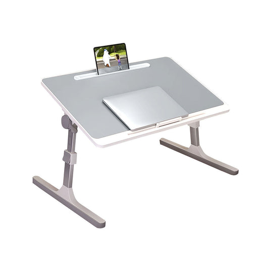 SOGA 60X40cm Grey Small Laptop Bed Portable Foldable Study Table Adjustable