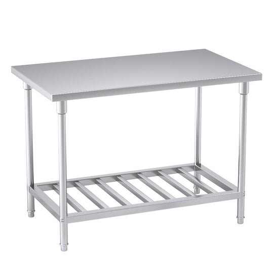 SOGA Commercial Catering Kitchen Stainless Steel Prep Work Bench Table 120*70*85cm