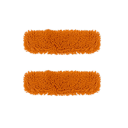 SOGA 2X 50x12 Orange Microfiber Flat Mop Floor Cleaning Pads Rotating Dust Remover