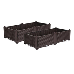 SOGA 2X 80cm Raised Planter Box Vegetable Herb Flower Outdoor Plastic Plants Garden Bed