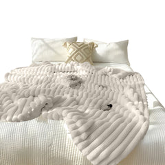 SOGA 150x200cm Throw Blanket Pearl White Premium Milk Velvet Luxuriously Soft Cozy Bedding