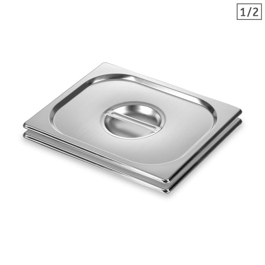 SOGA 2X Gastronorm GN Pan Lid Full Size 1/2 Stainless Steel Tray Top Cover