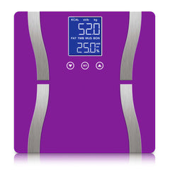 SOGA Digital Body Fat Scale Bathroom Scales Weight Gym Glass Water LCD Electronic Purple