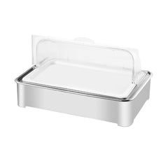 SOGA 59x38.5cm Silver Color Ceramic Serving Bowl Chafing Dish for Kitchen Essential