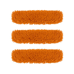 SOGA 3X 60x12 Orange Microfiber Flat Mop Floor Cleaning Pads Rotating Dust Remover