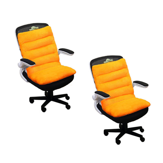 SOGA 2X Orange One Piece Siamese Cushion Office Sedentary Butt Mat Back Waist Chair Support Home Decor