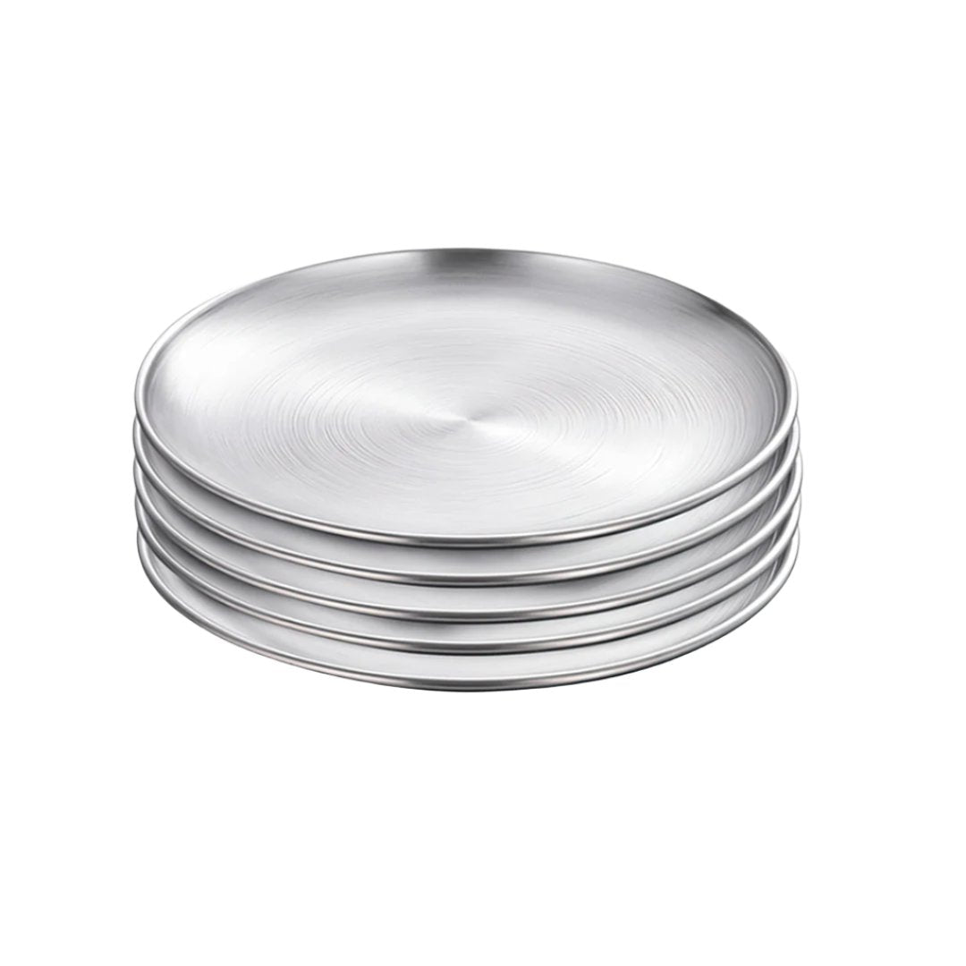 SOGA 26cm Premium Silver Grilling Plate Durable Heat Resistant Perfect for BBQs and Outdoor Cooking Kitchen Essential