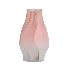 SOGA 25cm Pink Glass Vase Art Blown Hand Flower Tall Vintage Art Vases