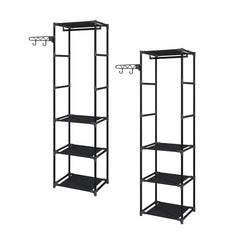 SOGA 2X 45x35cm Hanging Clothes Rack Storage w/ 3 Layer Organizer Adjustable Shelves, Sturdy, Space-Saving