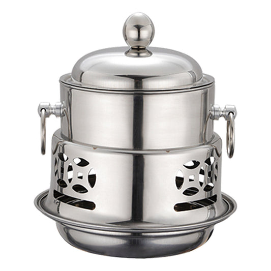 SOGA Stainless Steel Mini Asian Buffet Hot Pot Single Person Shabu Alcohol Stove Burner with Lid